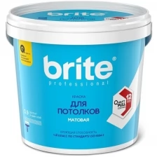 BRITE PROFESSIONAL краска для потолка супербелая матовая, база А (9л)