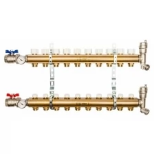 Коллекторная группа из латуни без расходомеров на 10 выходов STOUT (SMB 0468 000010)