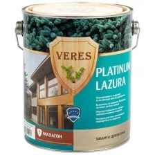 Декоративная пропитка для дерева Veres Platinum Lazura №7, матовая, 0,9 л, махагон