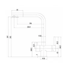 Смеситель для кухни ZorG Inox с фильтром SZR-7039 BR/GRAFIT