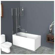 Шторка для ванны BelBagno Uno V-11-120/150-P-Cr