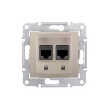 Розетка Schneider Electric SDN4600168 Sedna компьютерная 2-ая RJ45, категория 5e, STP (титан)