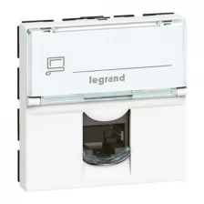 Розетка Legrand Mosaic RJ-45 FTP кат.5e 2 модуля 76555