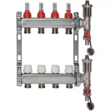 ColSys P812, 4 выхода. Коллекторная группа с расходомерами, термостатическими клапанами, автоматическими воздухоотводчиками