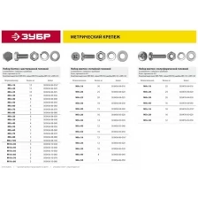 ЗУБР Болт (DIN933) в комплекте с гайкой (DIN934), шайбой (DIN125), шайбой пруж. (DIN127), М10 x 50 мм, 2